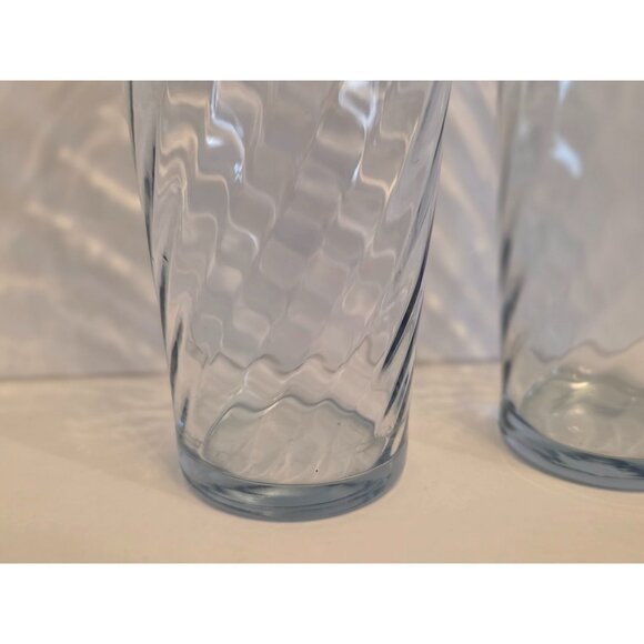 Hazel Stlas Optic Swirl Set Of 2 Blue Twisted Glass Tumblers - Picture 5 of 8